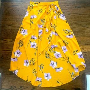 Le Lis High Low Gold Faux Wrap Skirt